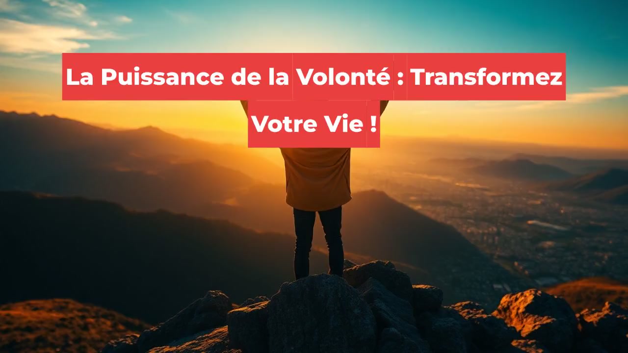 La Puissance de la Volonté : Transformez Votre Vie !