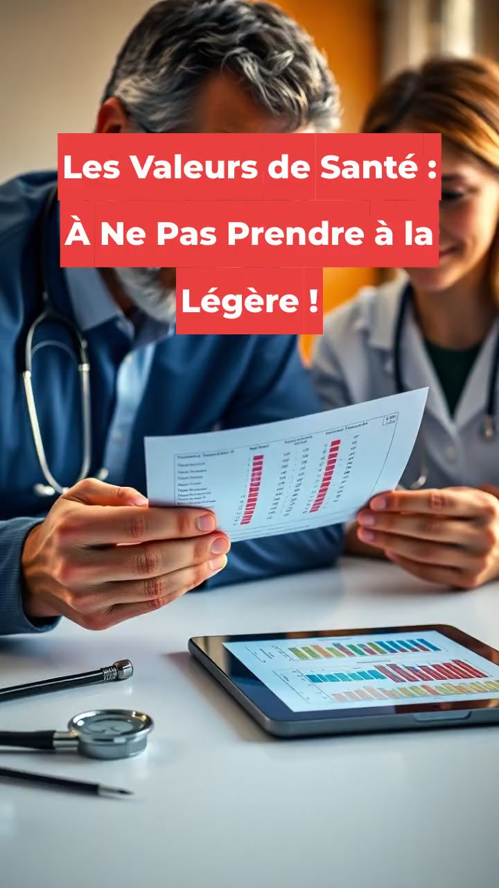 Les Valeurs de Santé : À Ne Pas Prendre à la Légère !