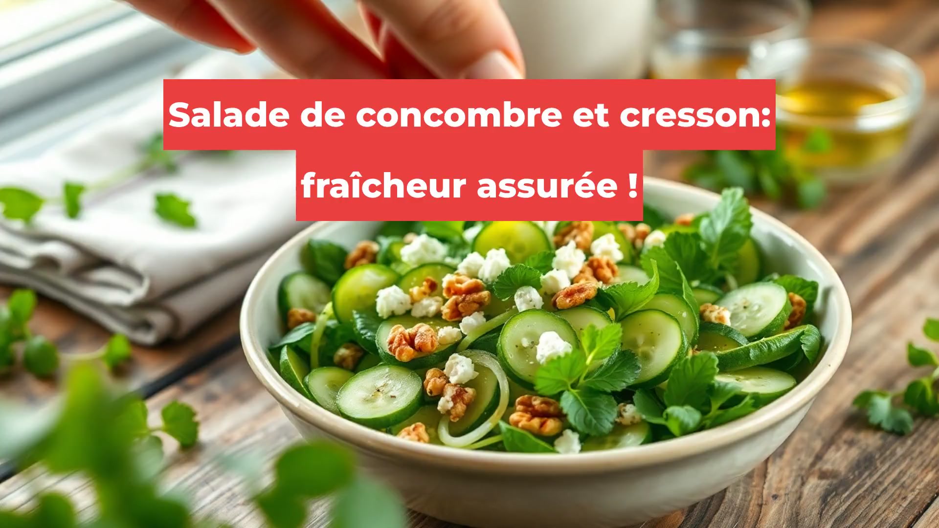 Salade de concombre et cresson: fraîcheur assurée !