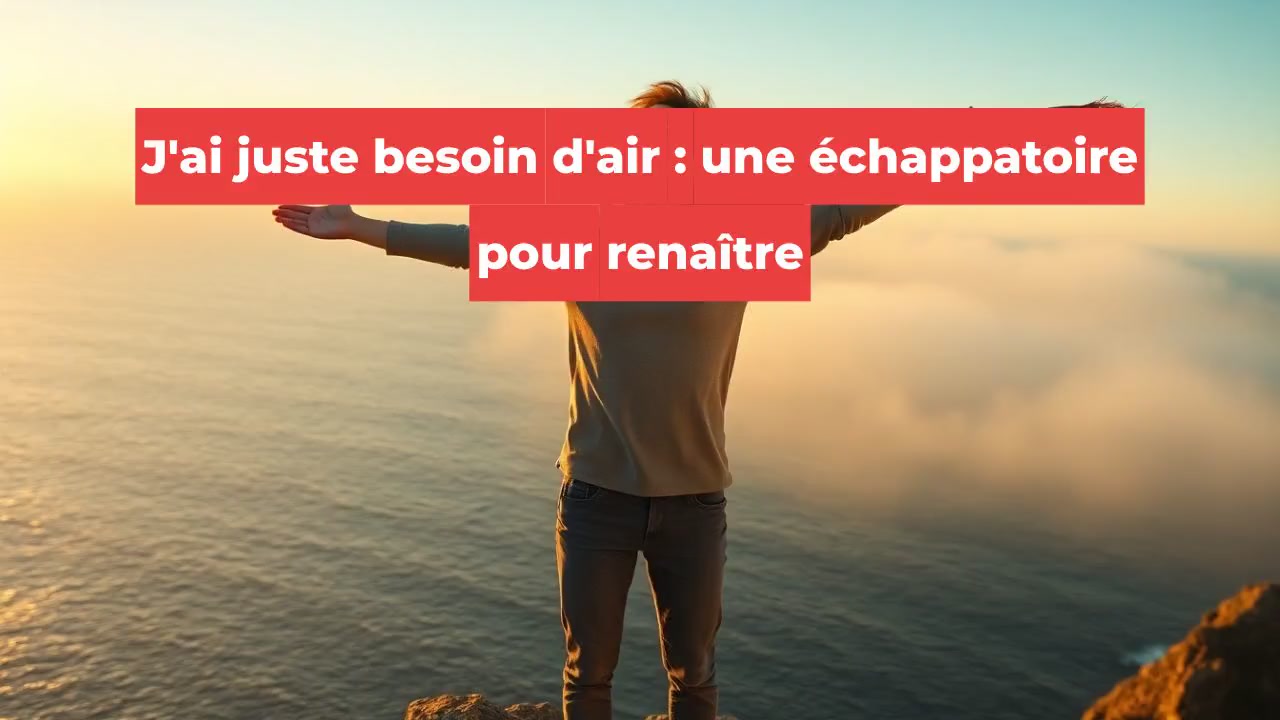 J'ai juste besoin d'air : une échappatoire pour renaître