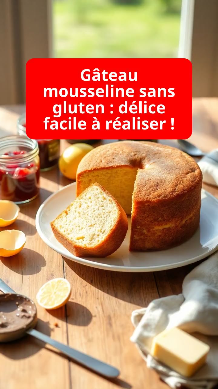 Gâteau mousseline sans gluten : délice facile à réaliser !
