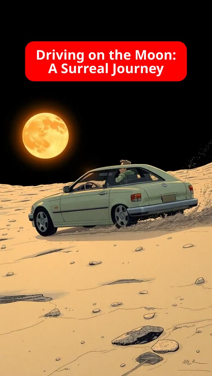 Driving on the Moon: A Surreal Journey