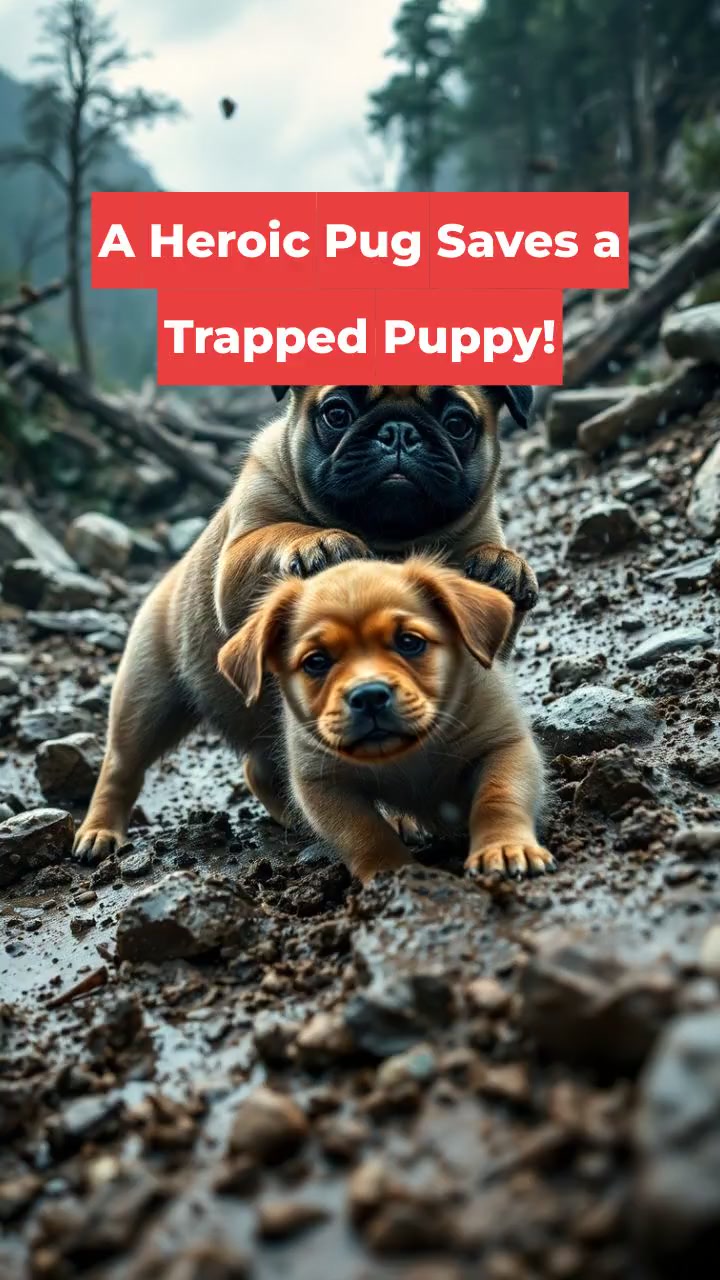A Heroic Pug Saves a Trapped Puppy!