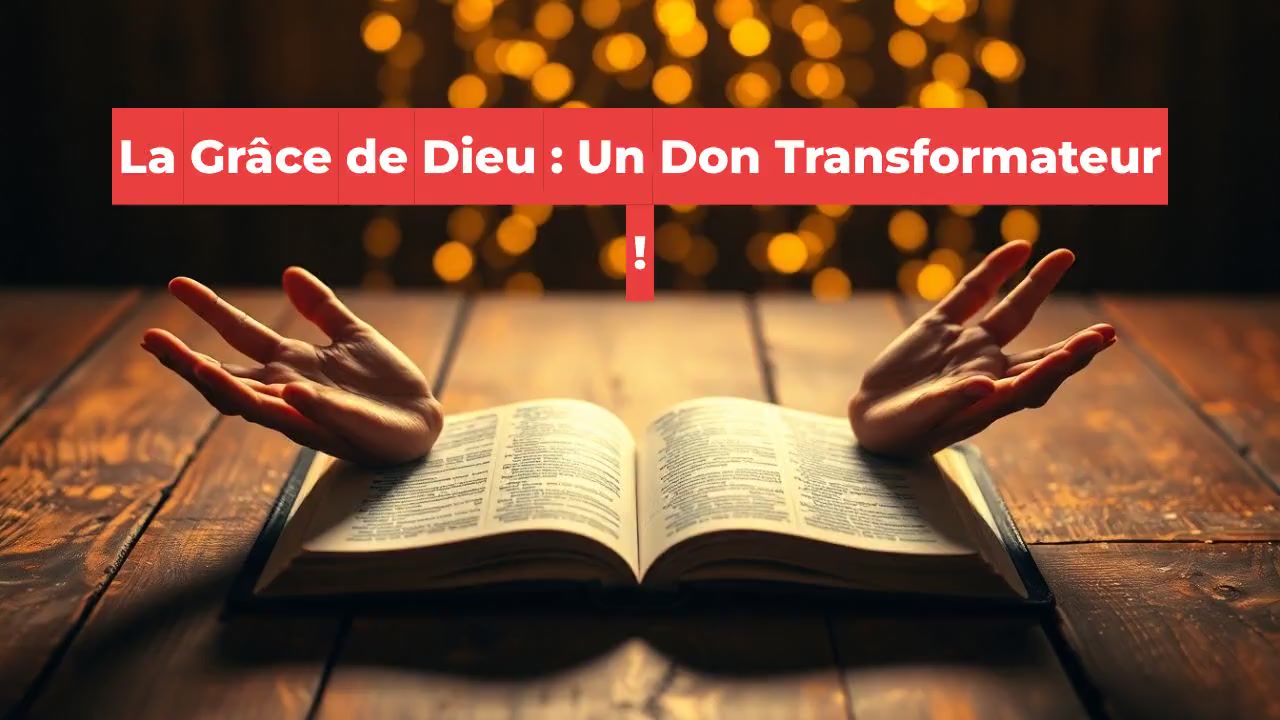 La Grâce de Dieu : Un Don Transformateur !