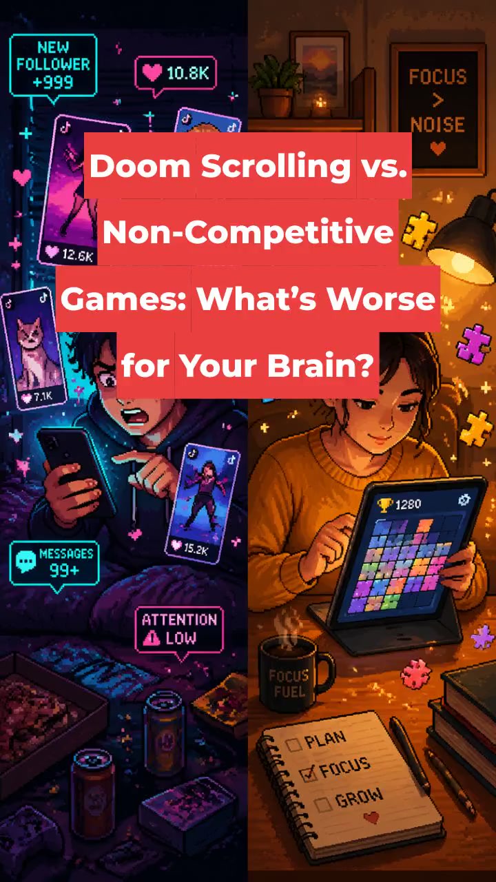 Doom Scrolling vs. Non-Competitive Games: What’s Worse for Your Brain?