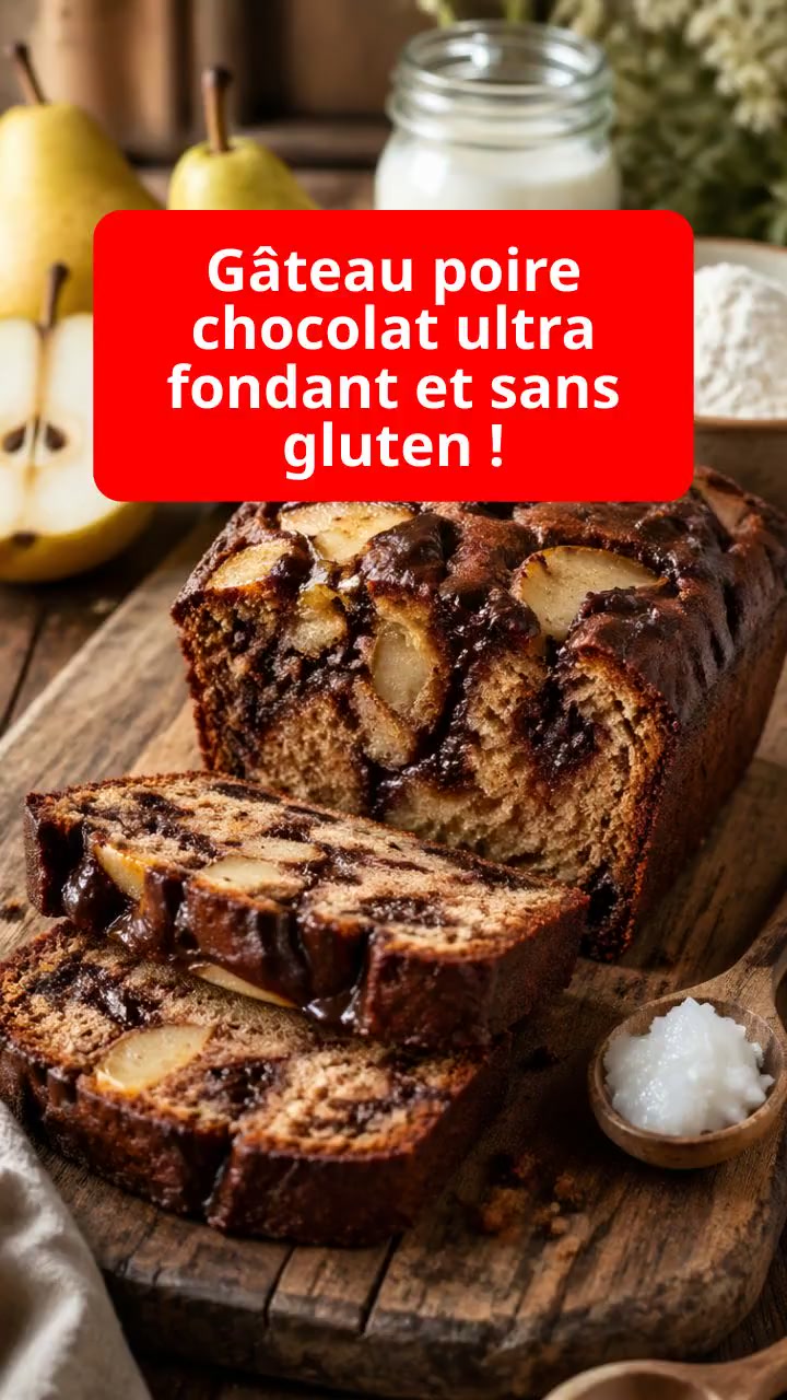 Gâteau poire chocolat ultra fondant et sans gluten !