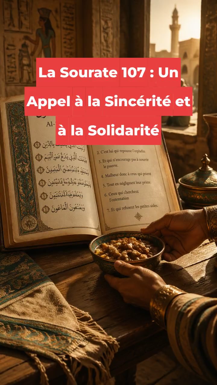 La Sourate 107 : Un Appel à la Sincérité et à la Solidarité
