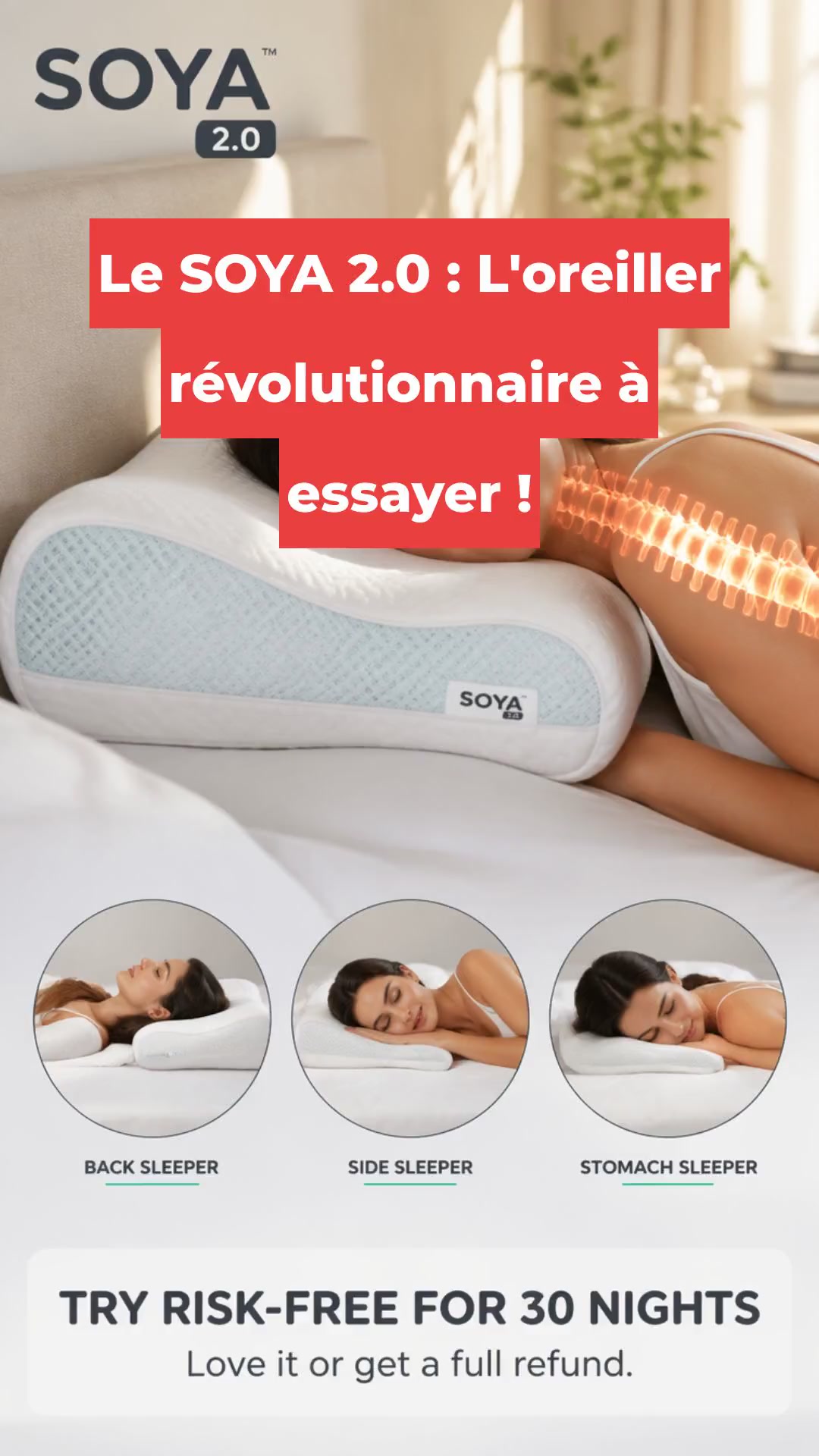 Le SOYA 2.0 : L'oreiller révolutionnaire à essayer !