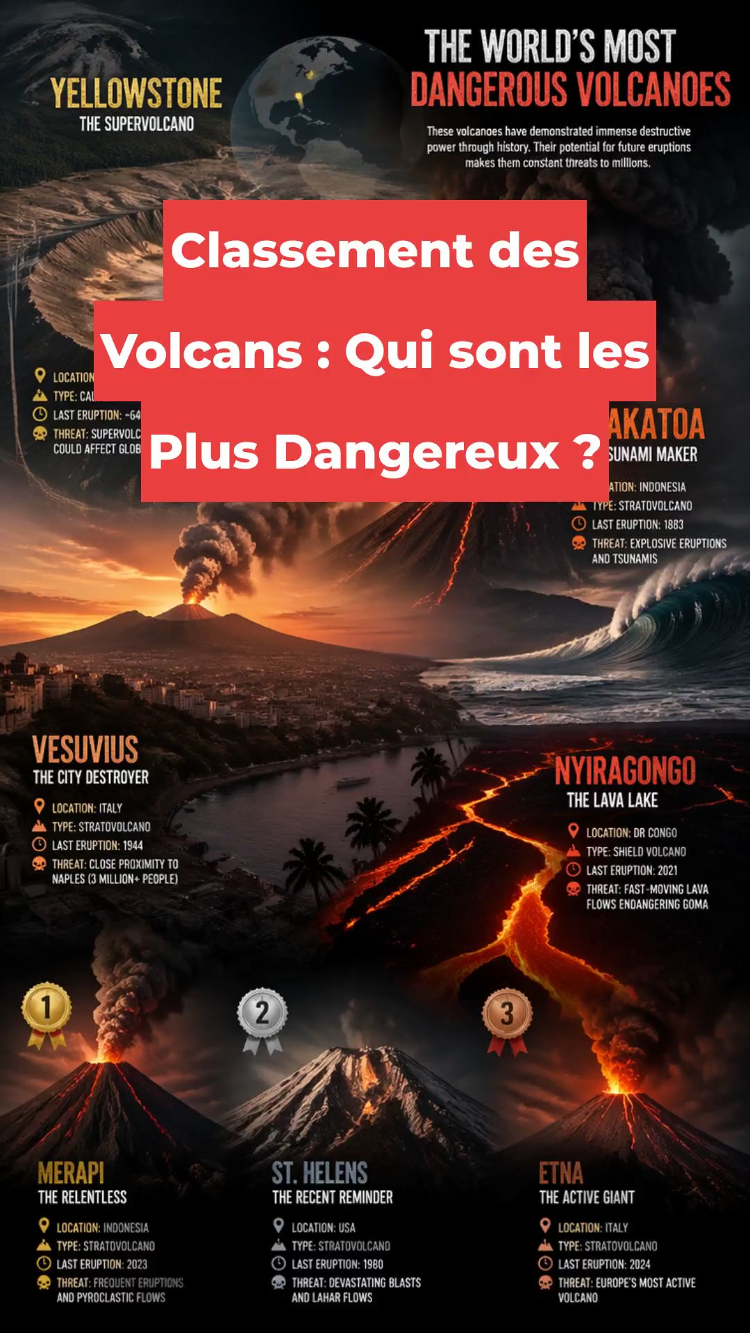 Classement des Volcans : Qui sont les Plus Dangereux ?