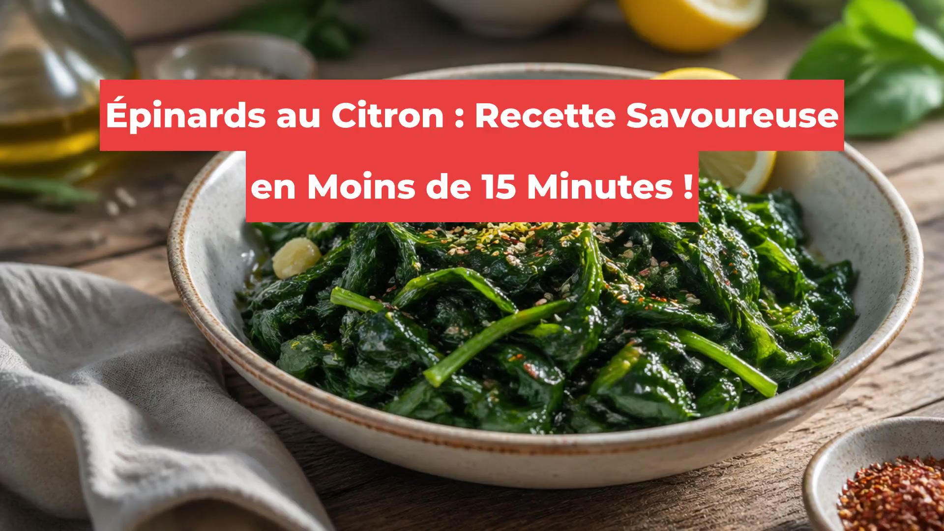 Épinards au Citron : Recette Savoureuse en Moins de 15 Minutes !