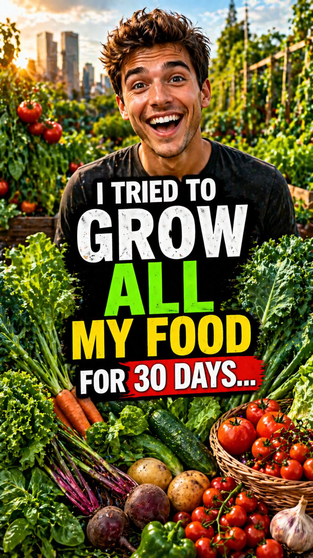 I Tried to Grow ALL My Food for 30 Days… 🌱😳