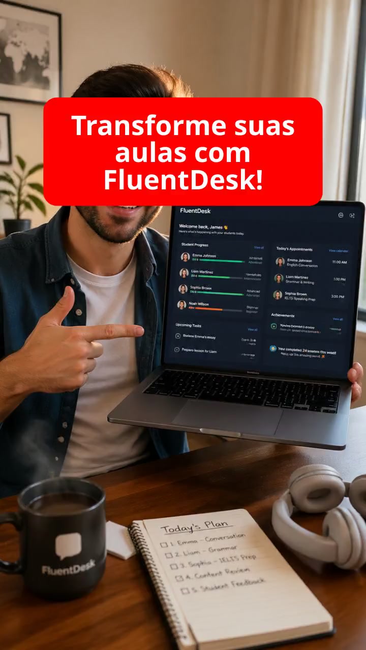 Transforme suas aulas com FluentDesk!