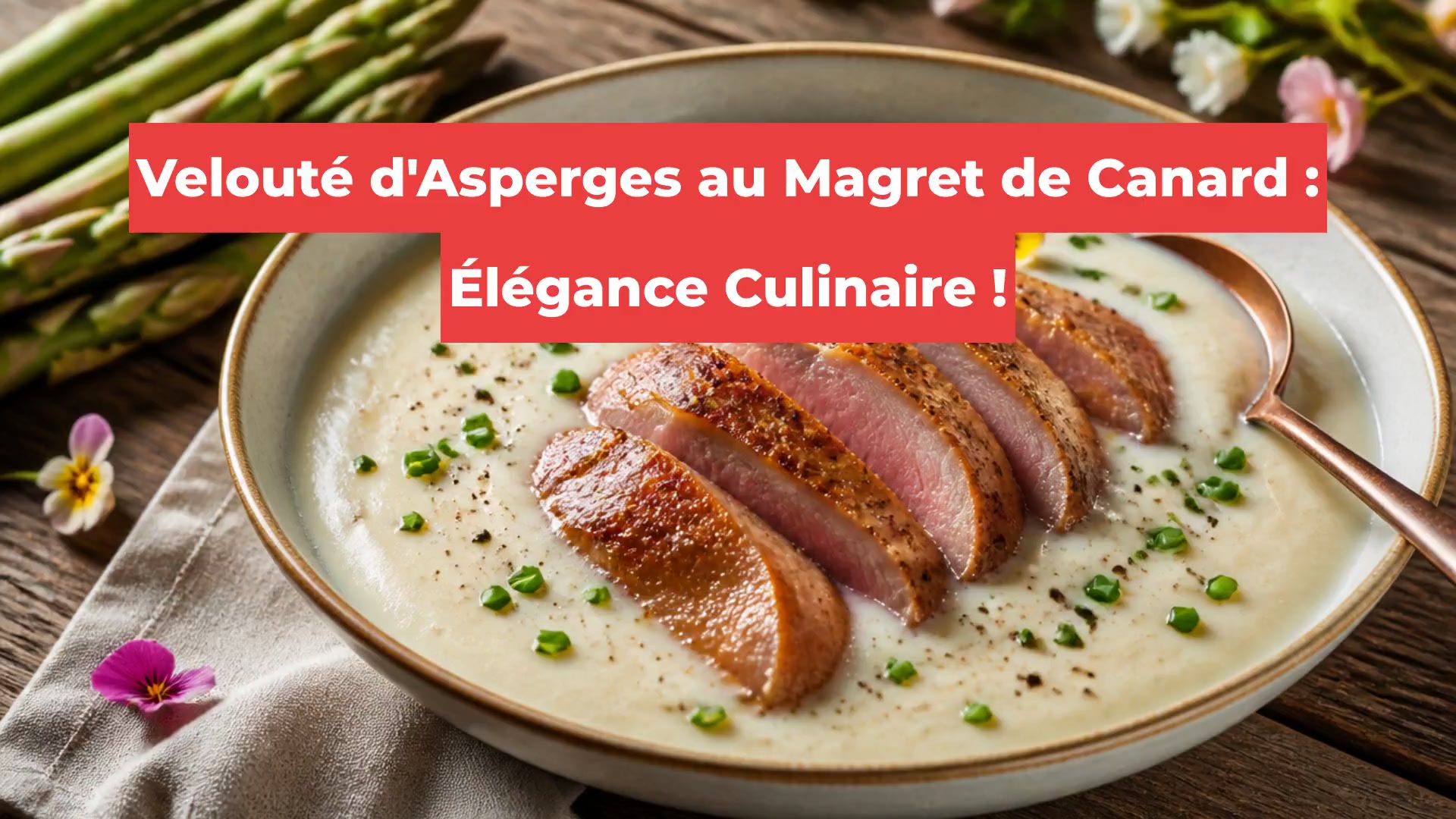 Velouté d'Asperges au Magret de Canard : Élégance Culinaire !