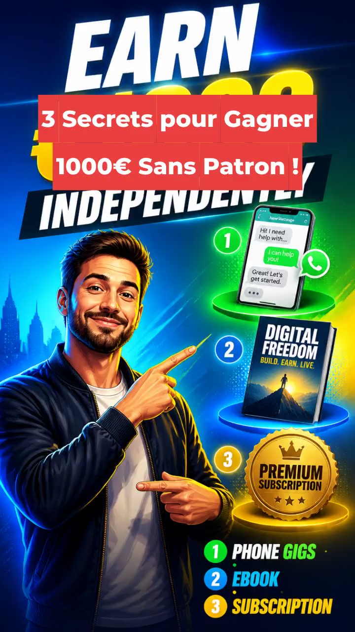 3 Secrets pour Gagner 1000€ Sans Patron !