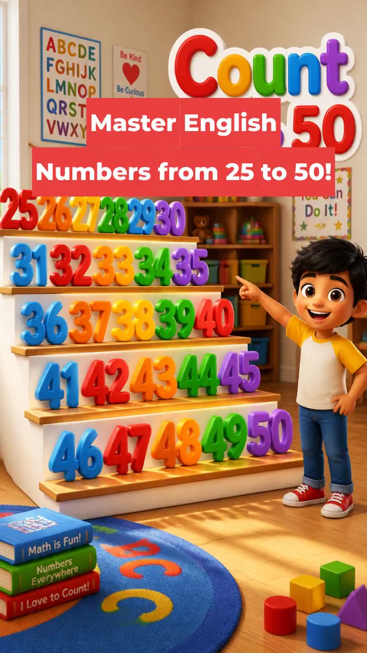 Master English Numbers from 25 to 50!