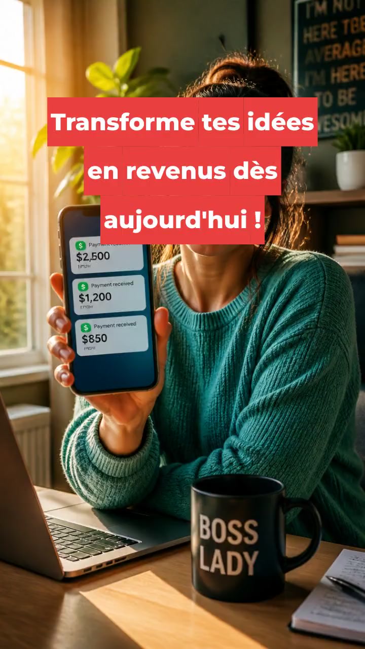 Transforme tes idées en revenus dès aujourd'hui !