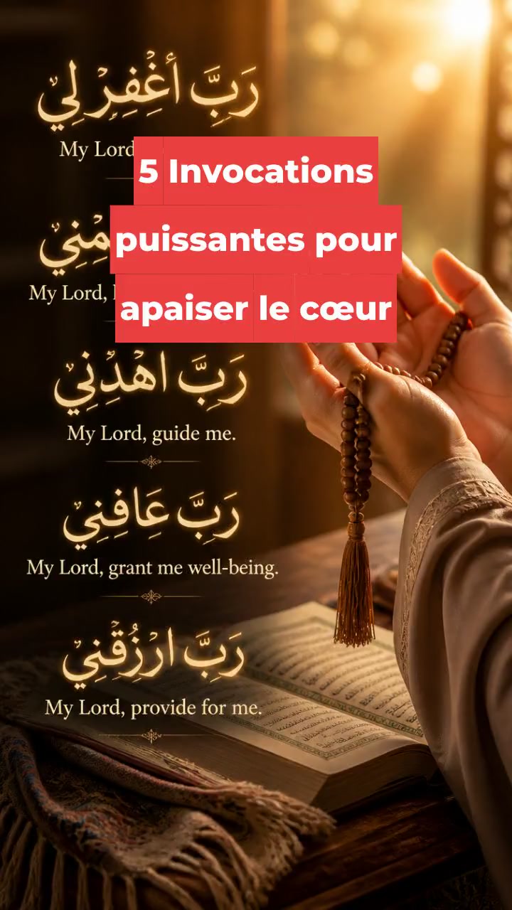 5 invocations que le Prophète récitait chaque jour