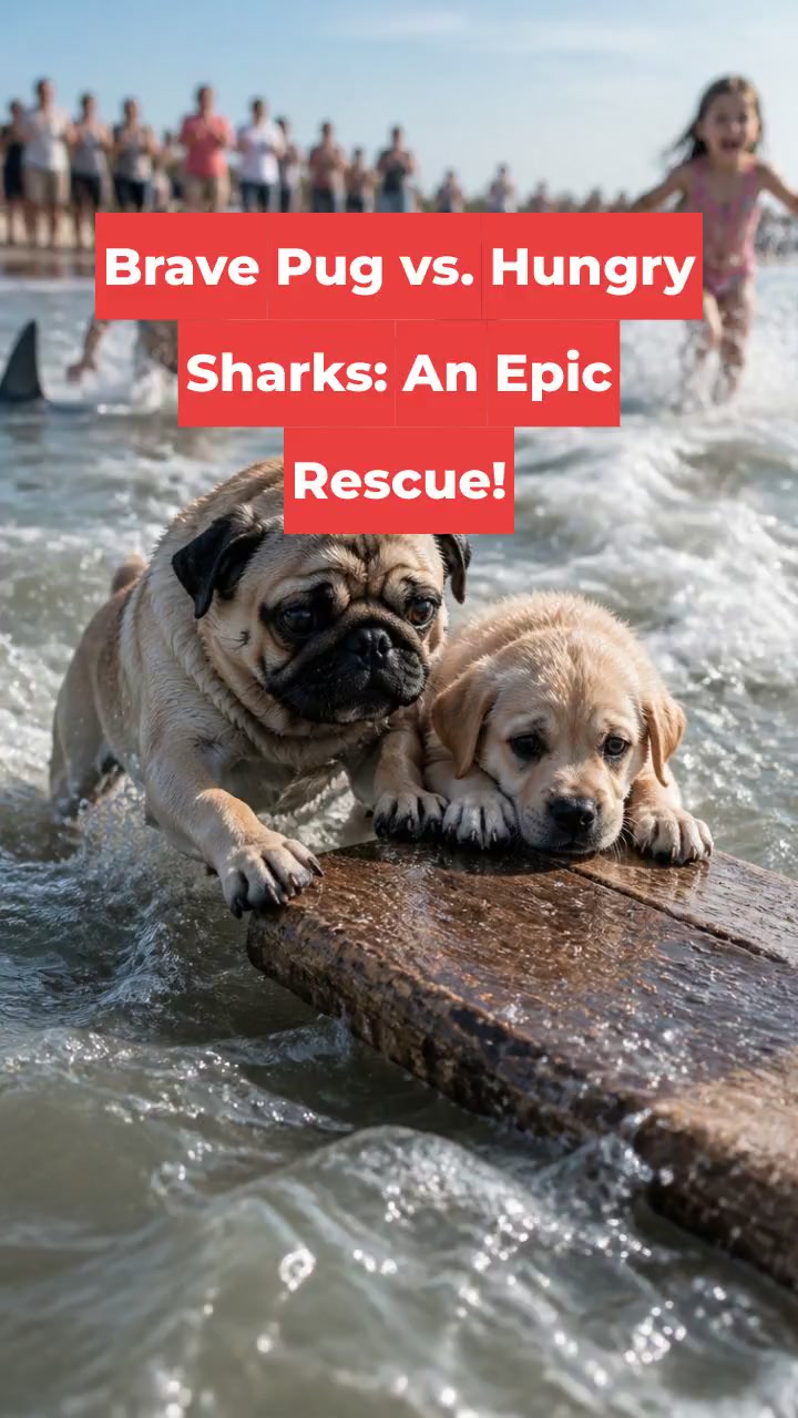 Brave Pug vs. Hungry Sharks: An Epic Rescue!