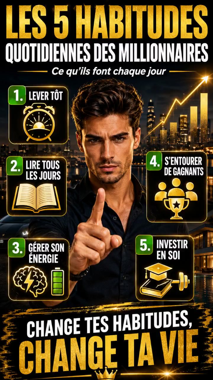 Révélez les 5 habitudes secrètes des millionnaires !