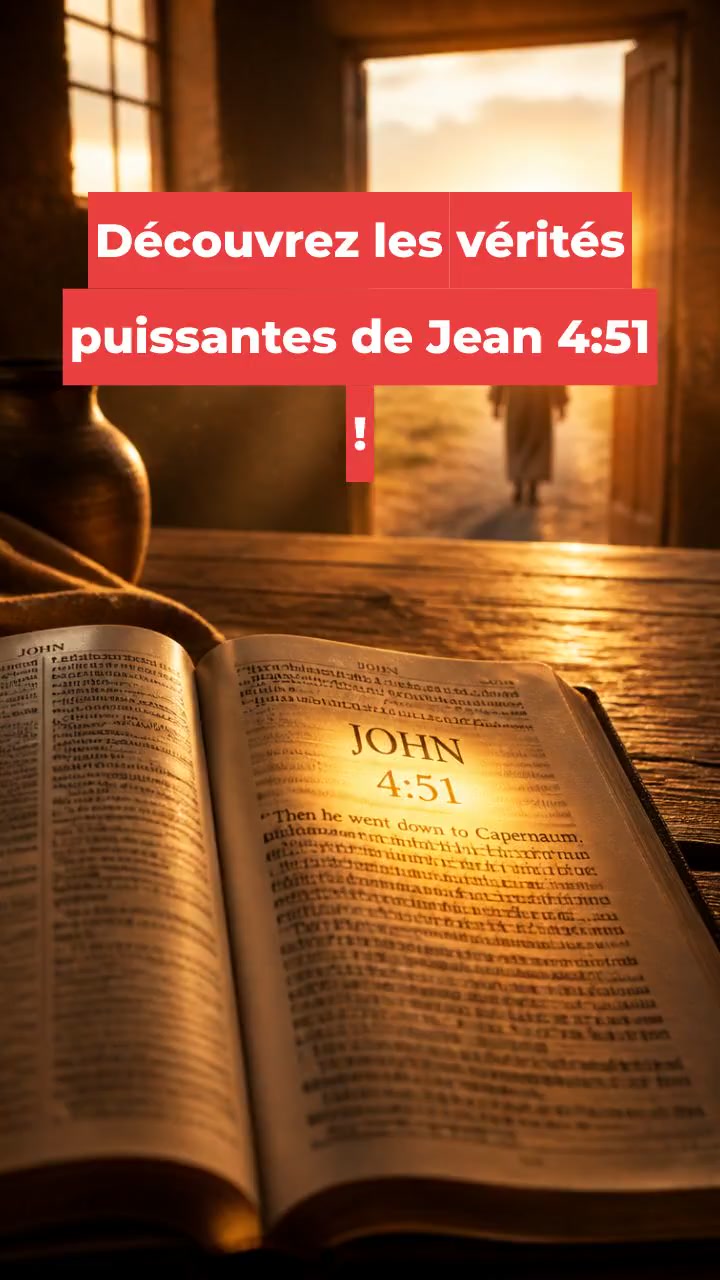 Découvrez les vérités puissantes de Jean 4:51 !