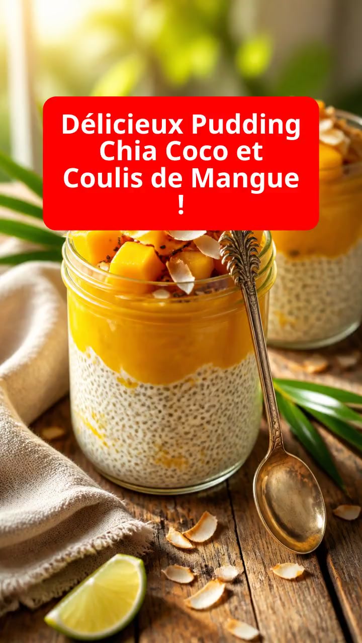 Délicieux Pudding Chia Coco et Coulis de Mangue !