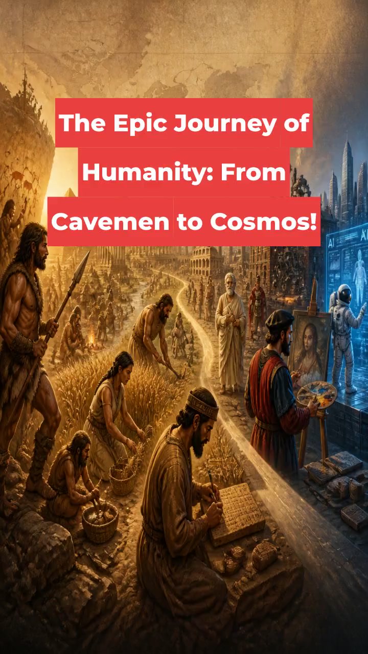 The Epic Journey of Humanity: From Cavemen to Cosmos!