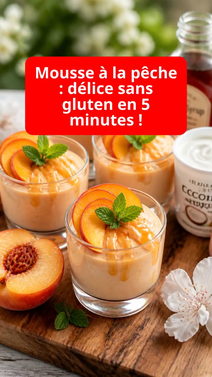 Mousse à la pêche : délice sans gluten en 5 minutes !