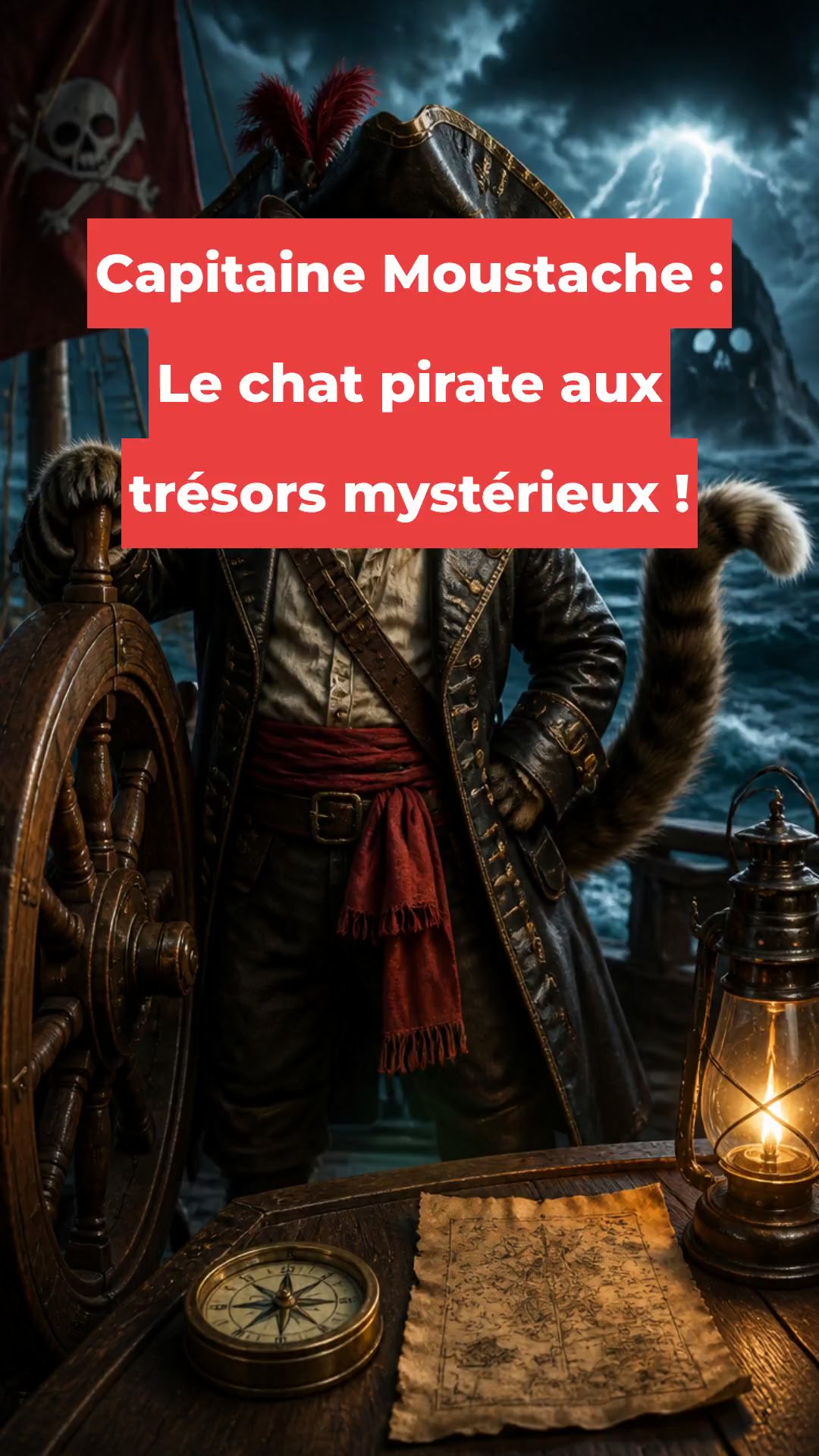 Capitaine Moustache : Le chat pirate aux trésors mystérieux !