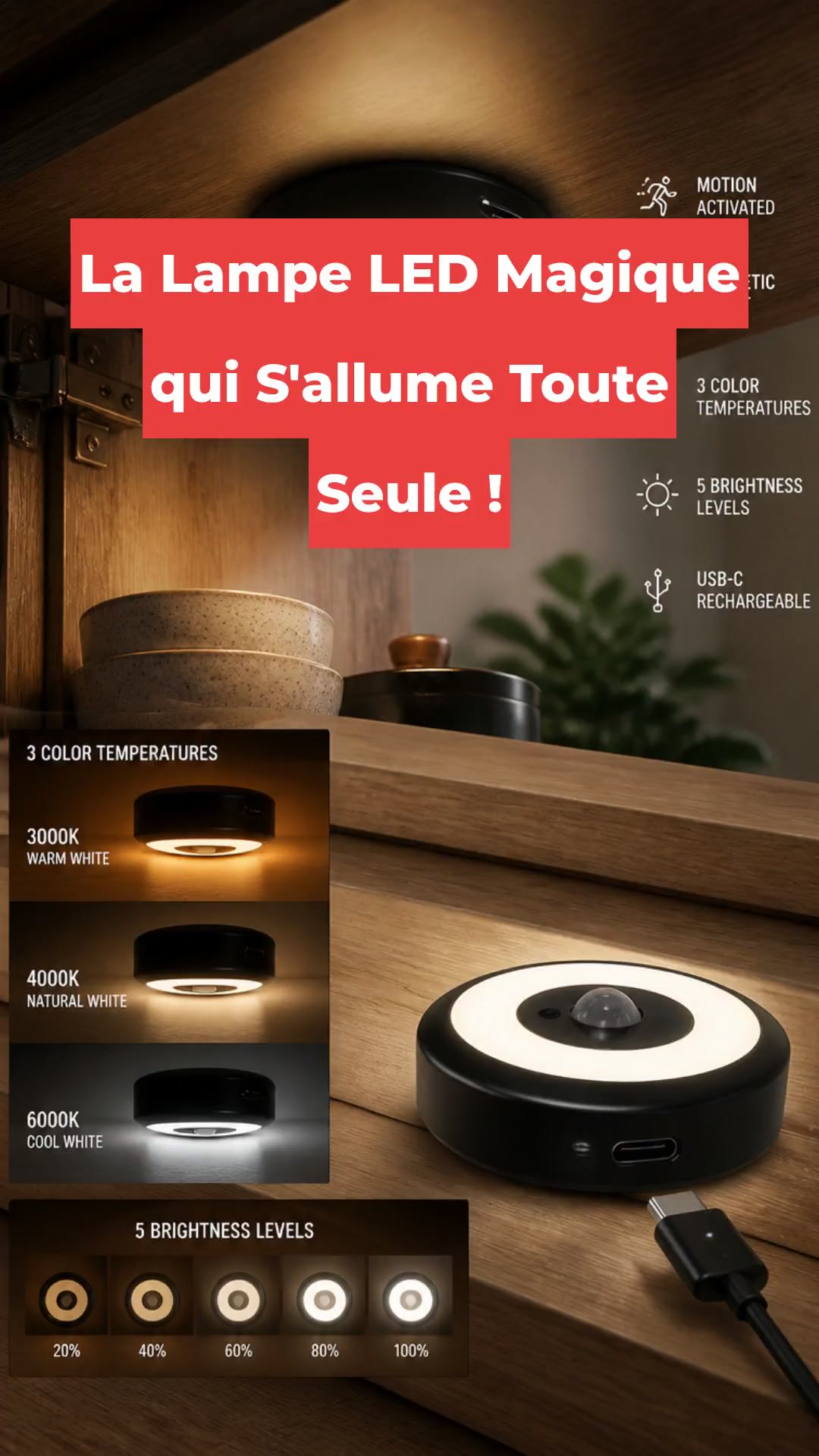 La Lampe LED Magique qui S'allume Toute Seule !