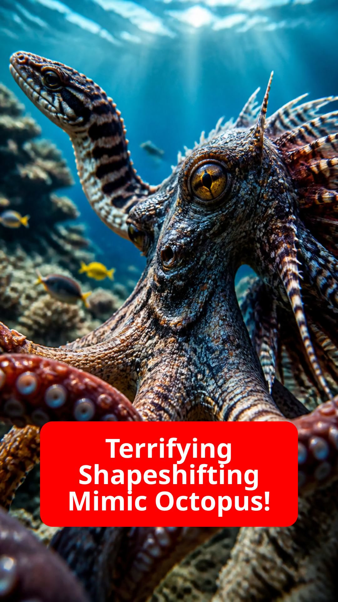 Meet the Terrifying Shapeshifting Mimic Octopus!