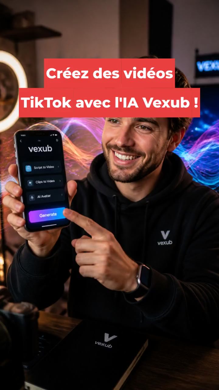 Créez des vidéos TikTok avec l'IA Vexub !