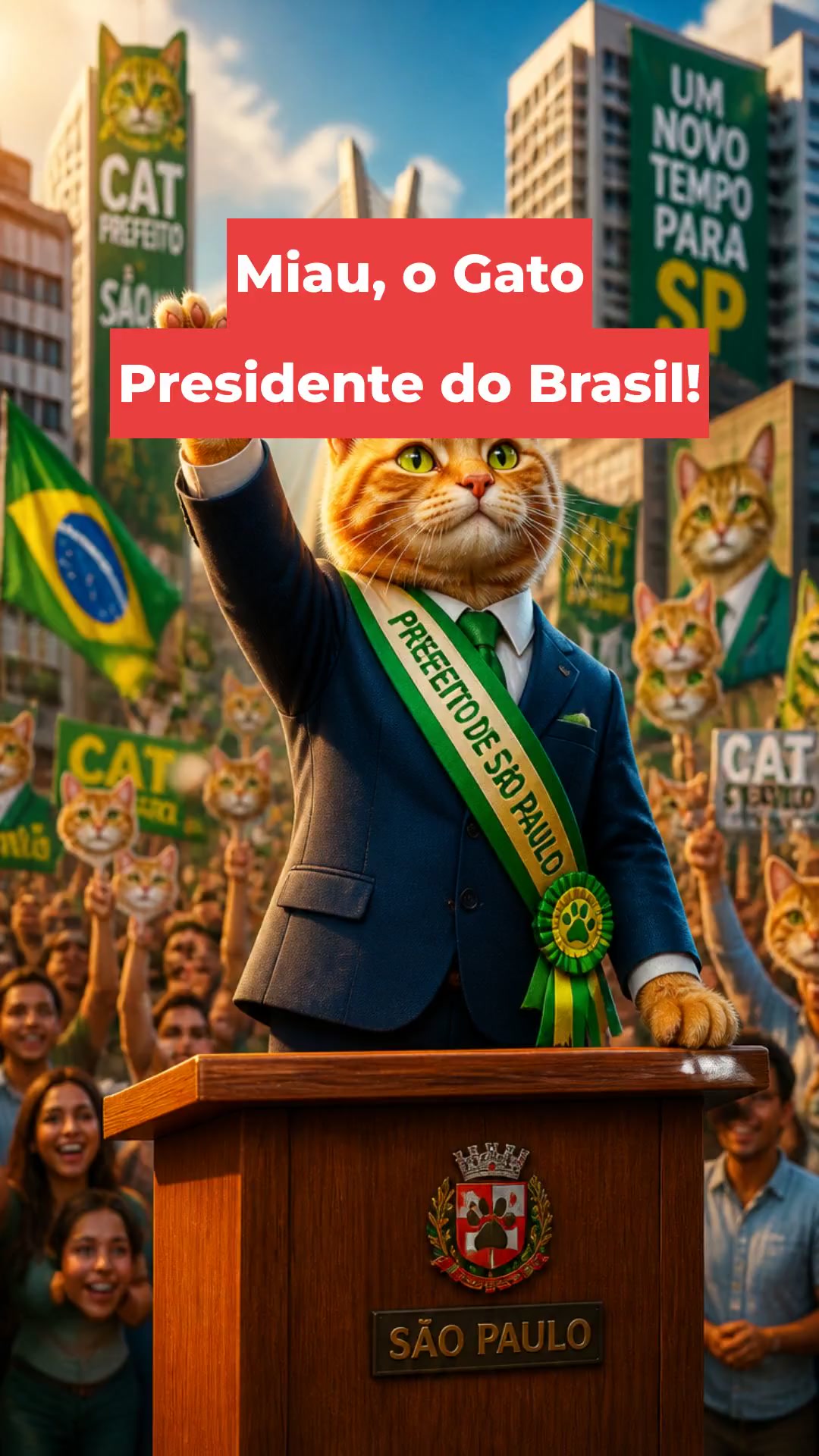 Miau, o Gato Presidente do Brasil!