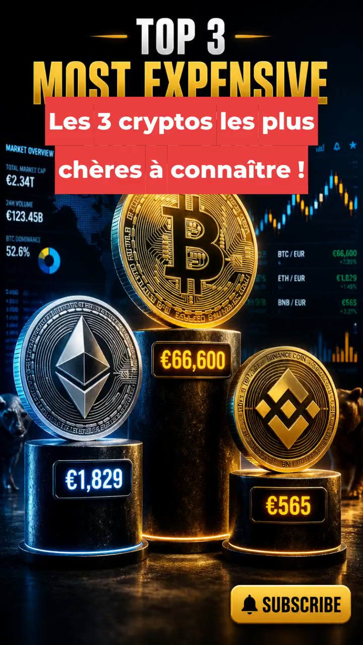Les 3 cryptos les plus chères à connaître !