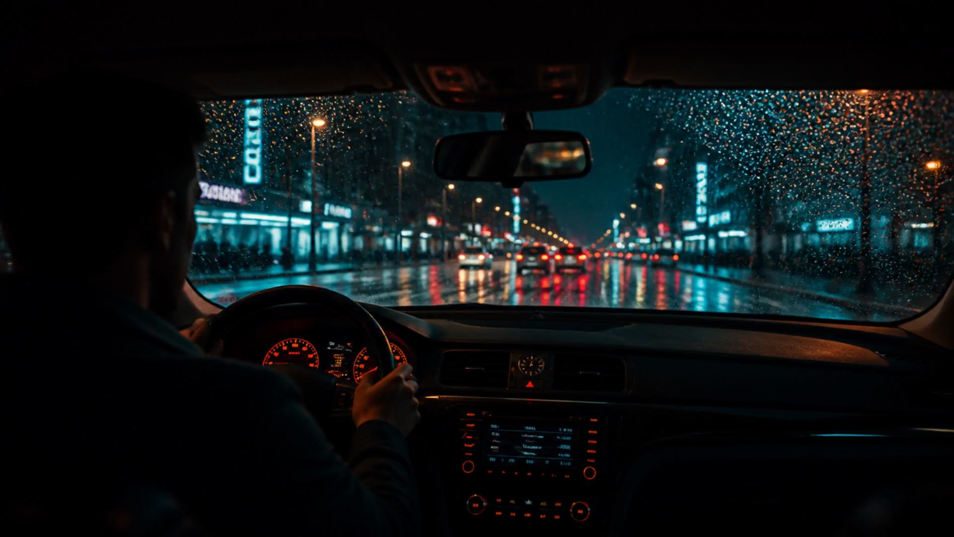 Embrace the Rain: A Midnight Drive Experience