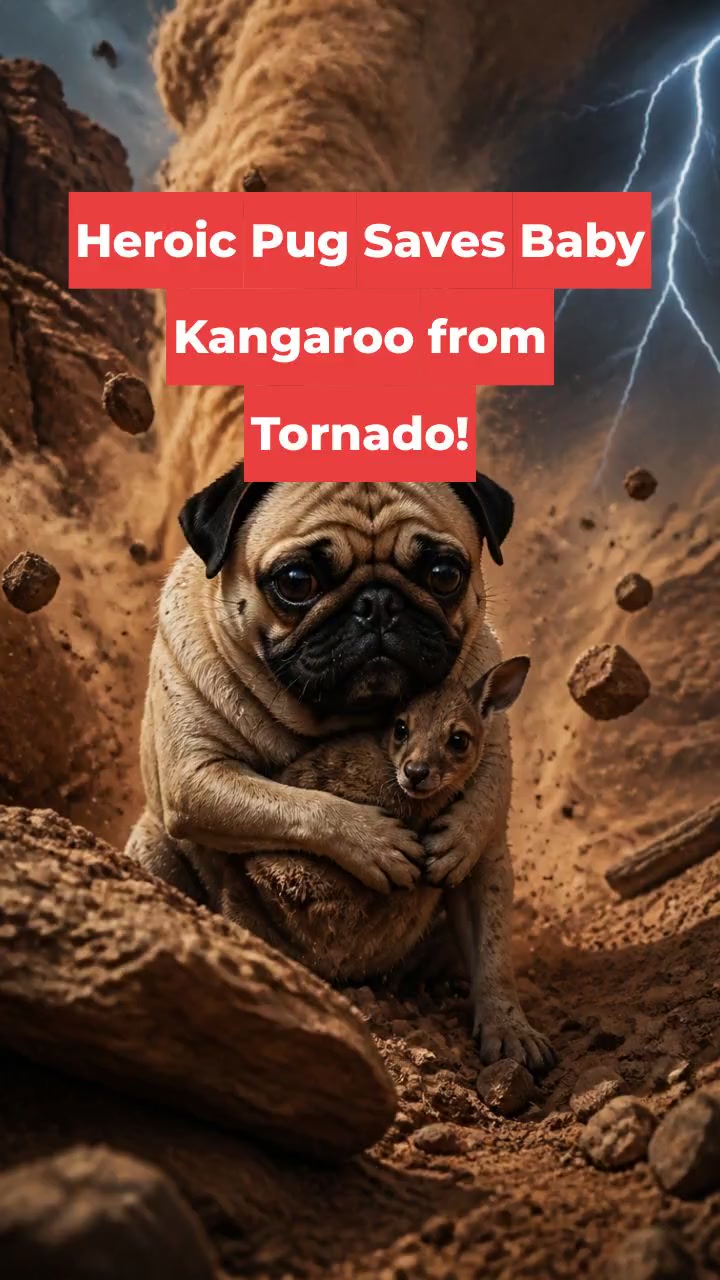 Heroic Pug Saves Baby Kangaroo from Tornado!