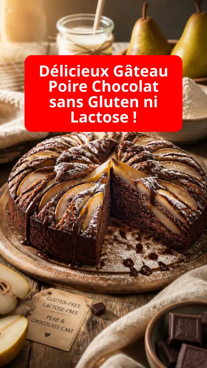 Délicieux Gâteau Poire Chocolat sans Gluten ni Lactose !
