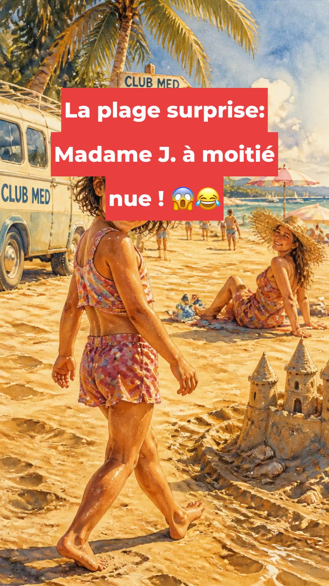 La plage surprise: Madame J. à moitié nue ! 😱😂