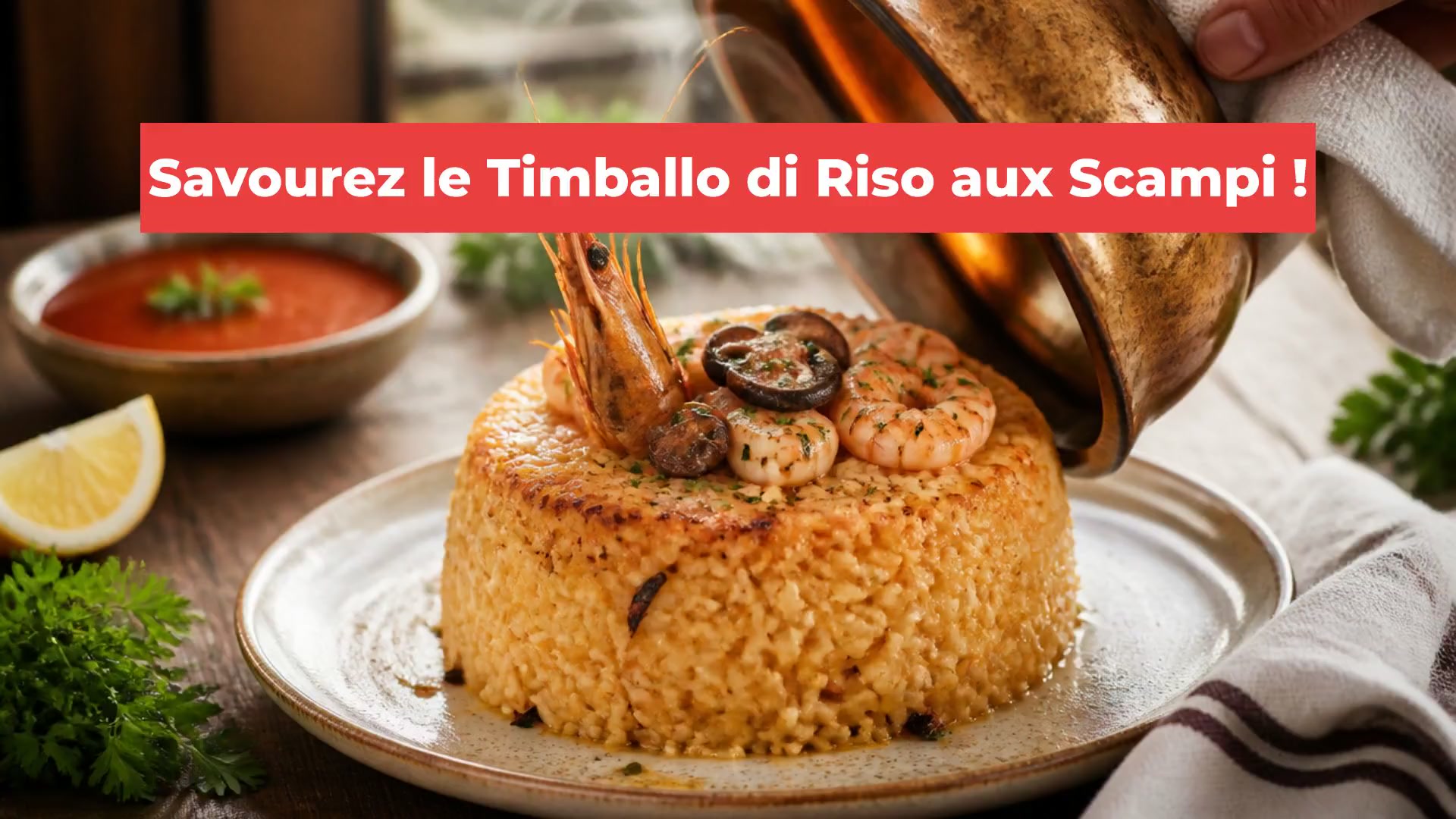 Savourez le Timballo di Riso aux Scampi !