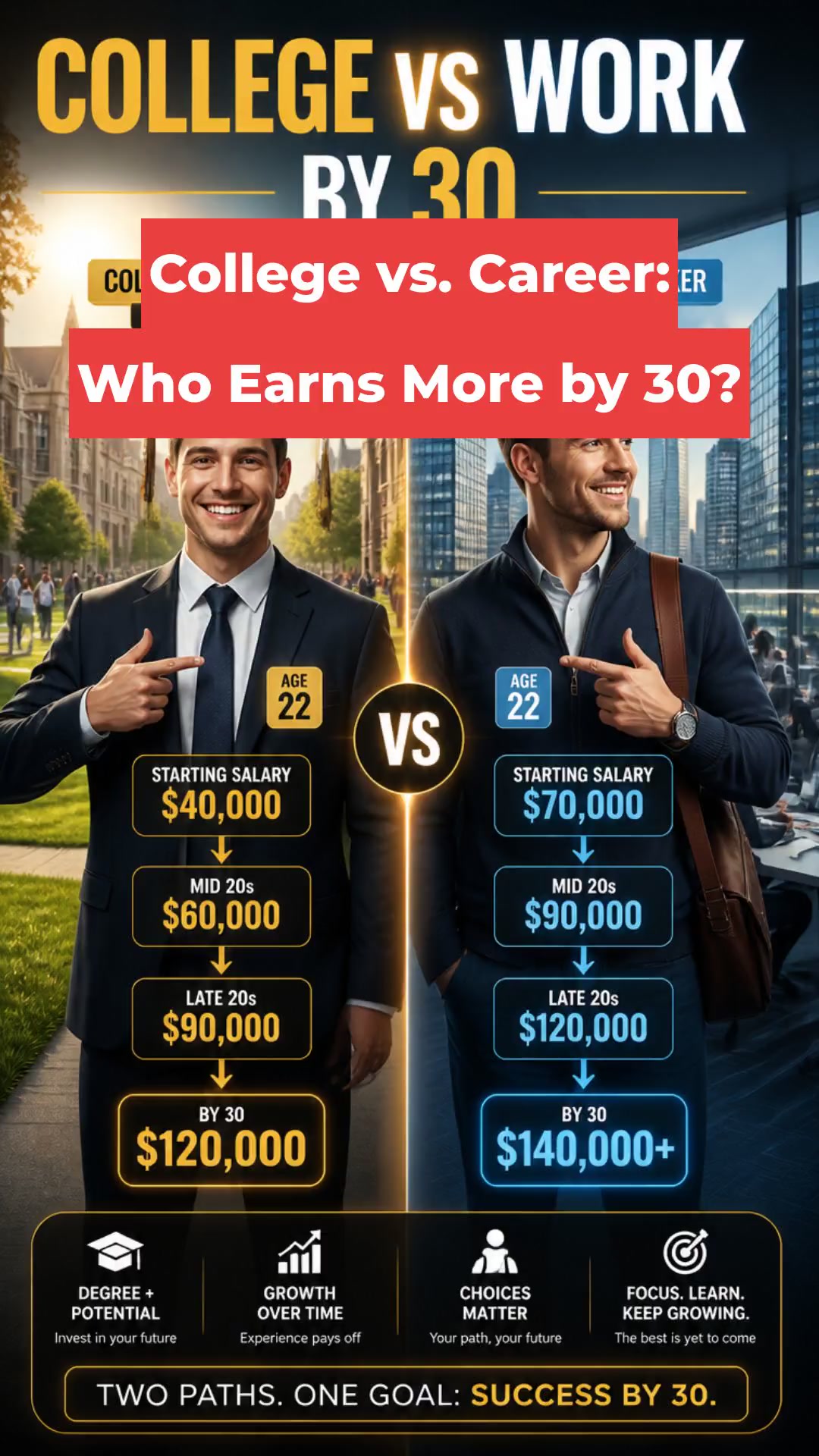 College vs. Career: Who Earns More by 30?
