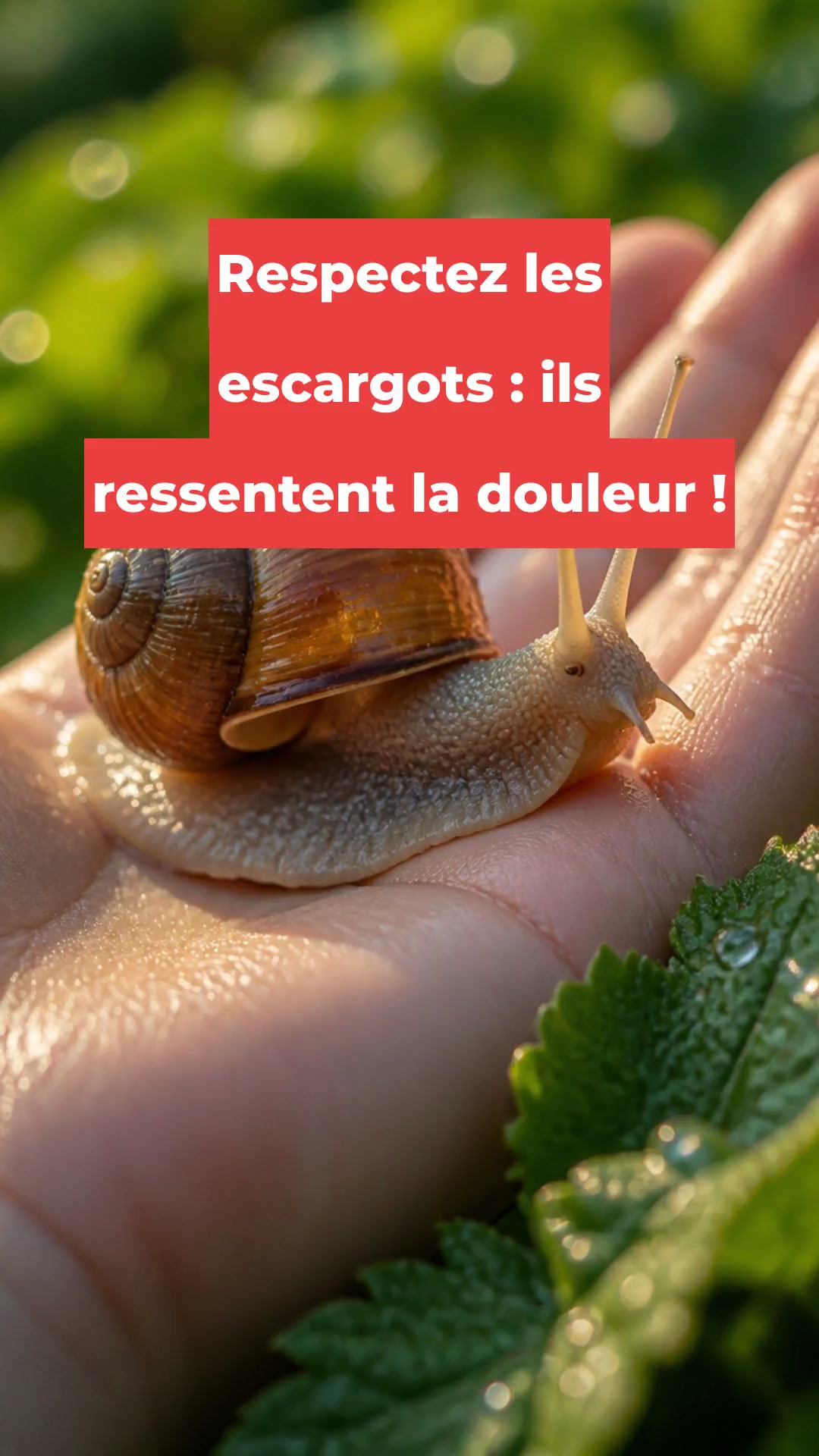 Respectez les escargots : ils ressentent la douleur !