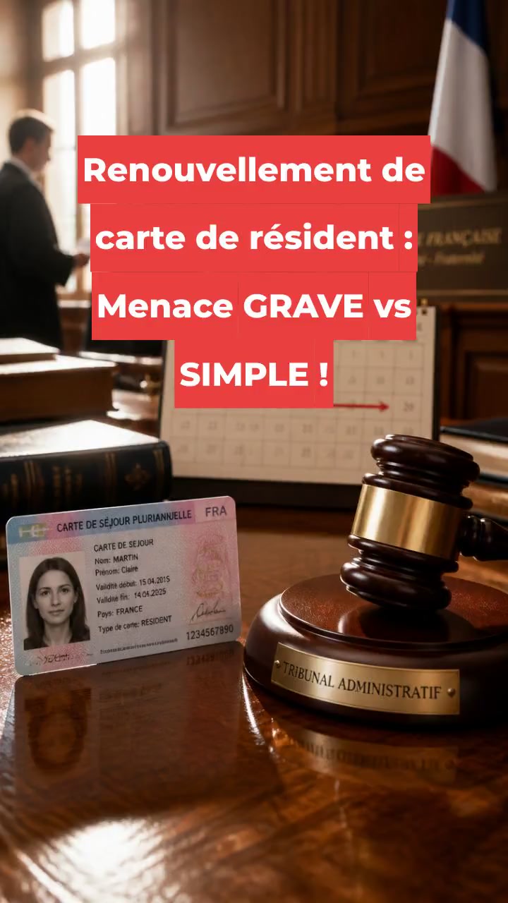 Renouvellement de carte de résident : Menace GRAVE vs SIMPLE !