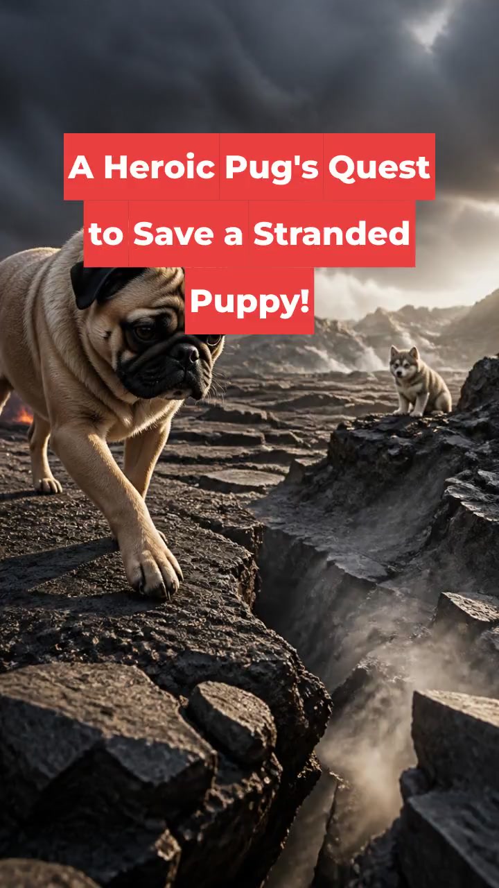A Heroic Pug's Quest to Save a Stranded Puppy!
