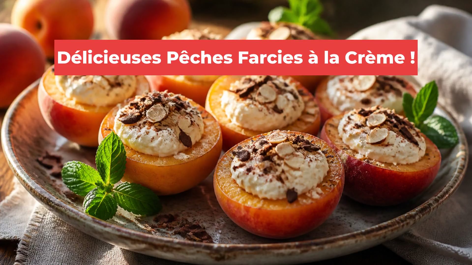 Délicieuses Pêches Farcies à la Crème !