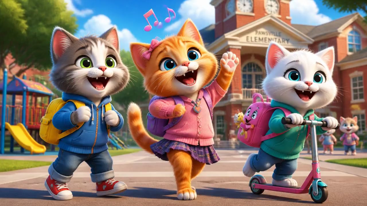 Les aventures des trois petits chats à l'école !