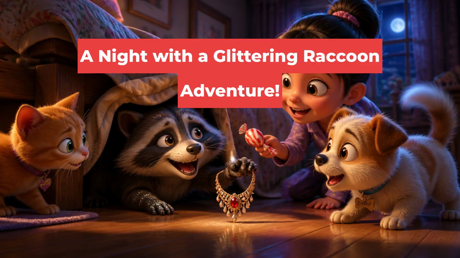 A Night with a Glittering Raccoon Adventure!