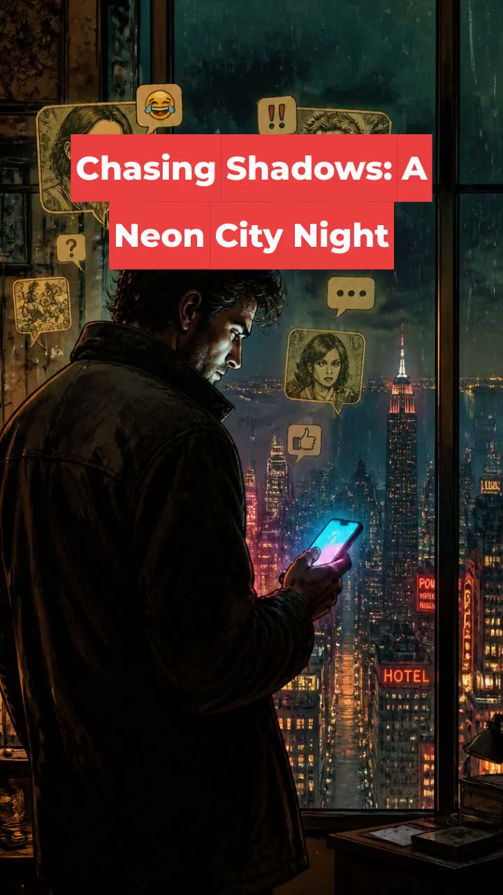 Chasing Shadows: A Neon City Night