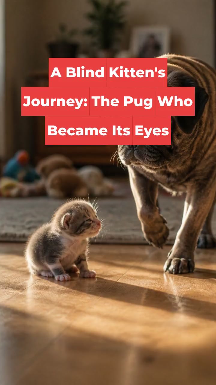 A Blind Kitten's Journey: The Pug Who Became Its Eyes