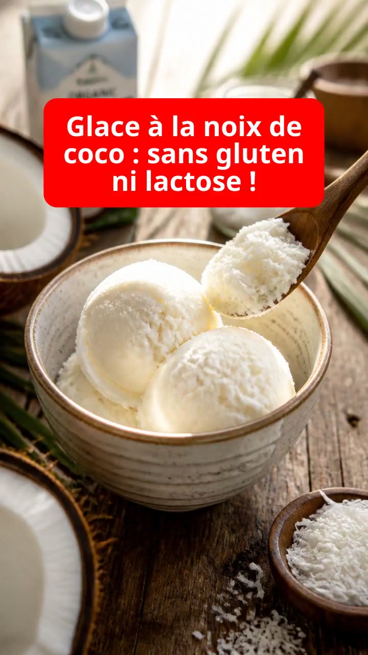 Glace à la noix de coco : sans gluten ni lactose !