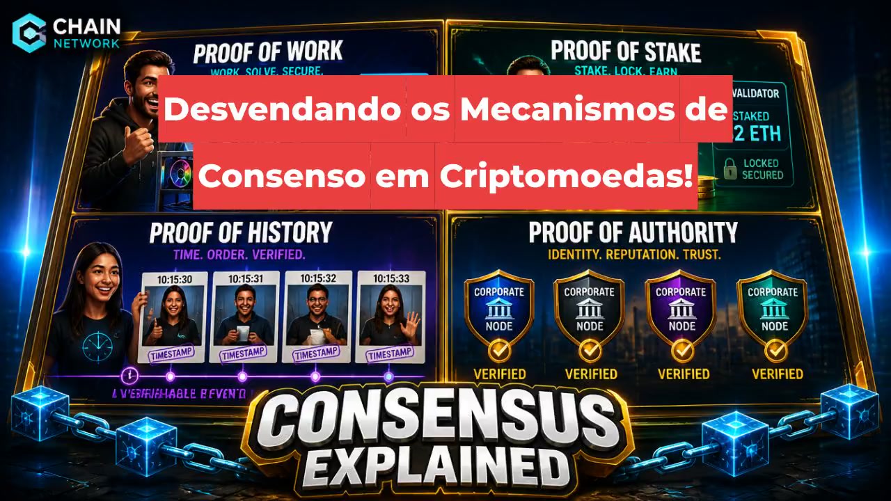 Desvendando os Mecanismos de Consenso em Criptomoedas!