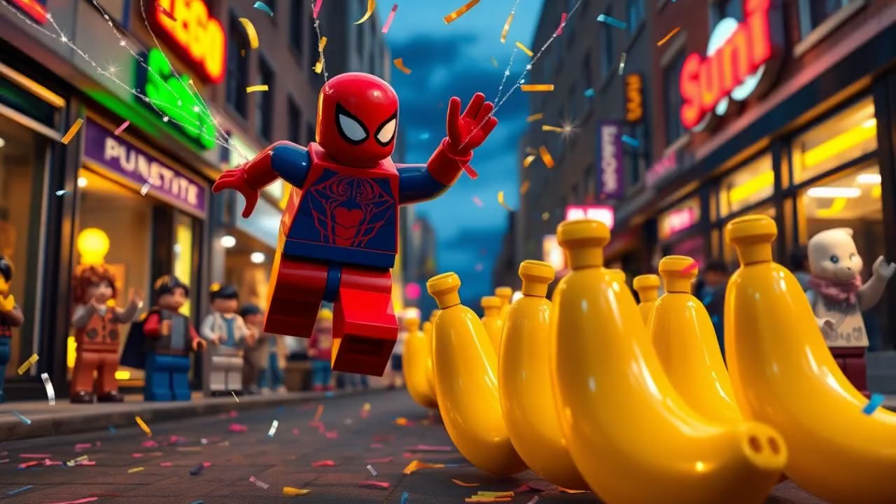 Spider LEGO contre la Banane : La bataille épique !